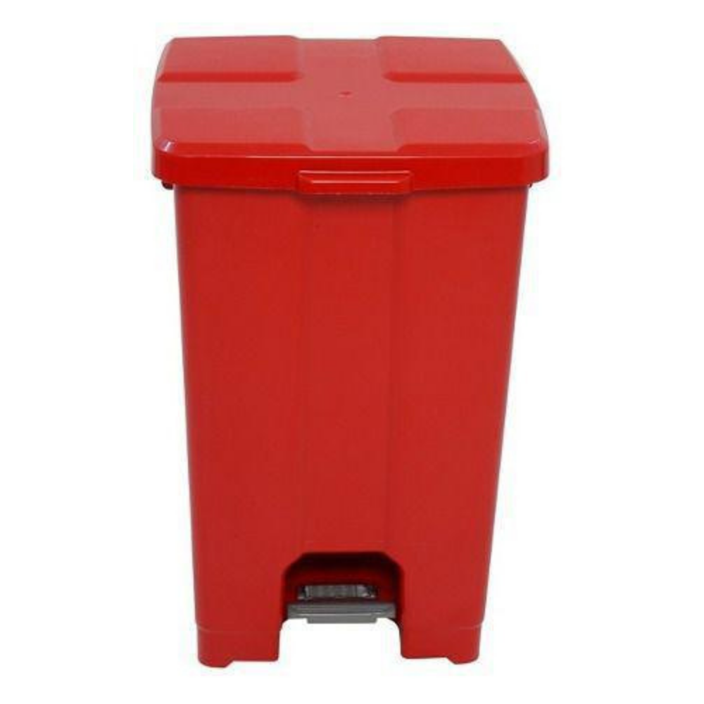 Cesto de Lixo Quadrado com Pedal 60 Litros Vermelho