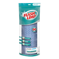 Pano Azul Multiuso Flash Limp Rolo 50 Unidades